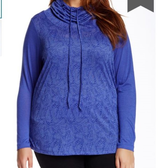 The Balance Collection | Royal Blue Pansy Burnout Tunic | Size 3X - Picture 8 of 8
